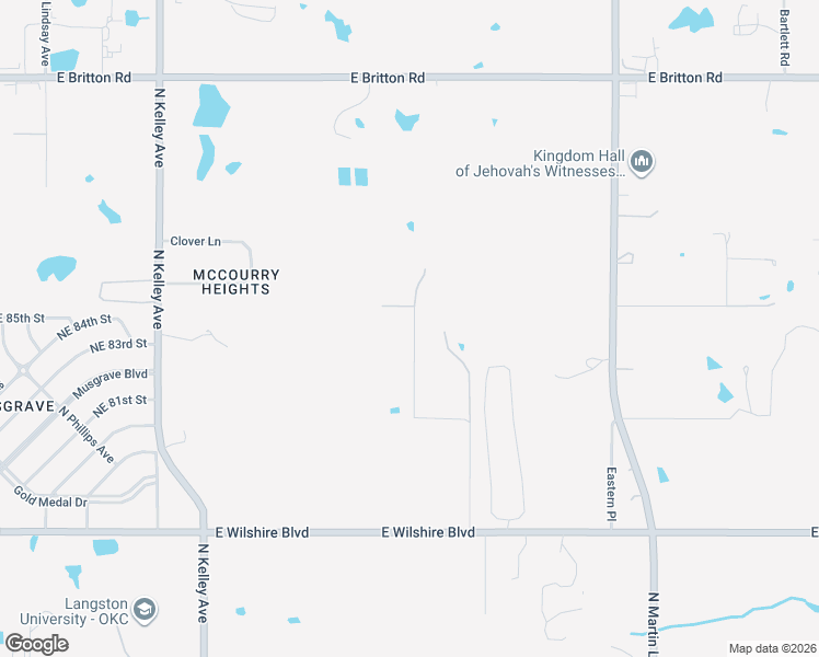 map of restaurants, bars, coffee shops, grocery stores, and more near 1416 Northeast 85th Street in Oklahoma City