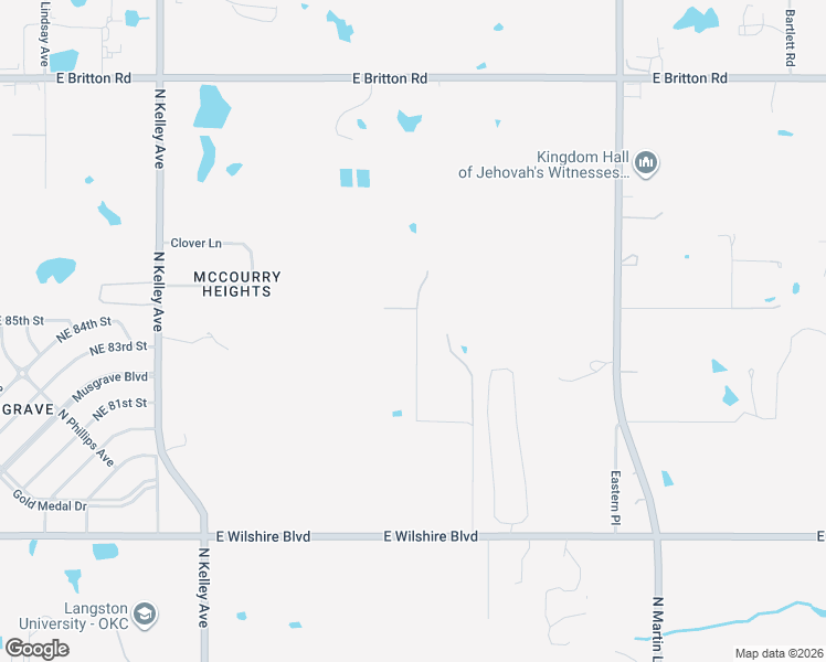 map of restaurants, bars, coffee shops, grocery stores, and more near 1416 Northeast 85th Street in Oklahoma City