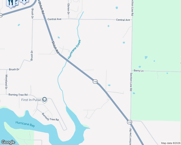 map of restaurants, bars, coffee shops, grocery stores, and more near Shiloh Road in Greers Ferry
