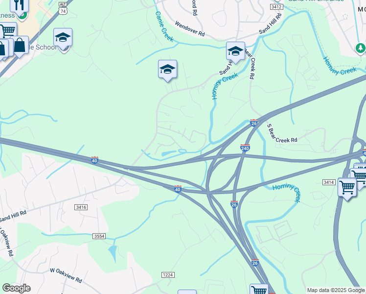 map of restaurants, bars, coffee shops, grocery stores, and more near 37 Monty Street in Asheville