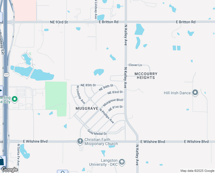 map of restaurants, bars, coffee shops, grocery stores, and more near 916 Northeast 84th Street in Oklahoma City