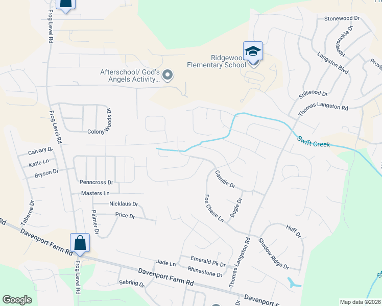 map of restaurants, bars, coffee shops, grocery stores, and more near 2717-2813 Camille Drive in Winterville