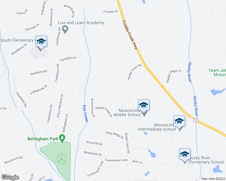 map of restaurants, bars, coffee shops, grocery stores, and more near 153 Havenbrook Drive in Mooresville