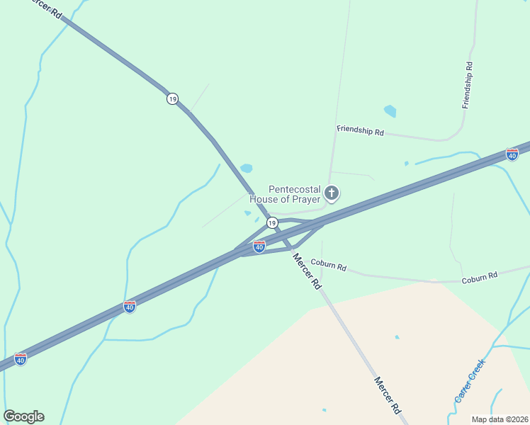 map of restaurants, bars, coffee shops, grocery stores, and more near Mercer Road in Brownsville