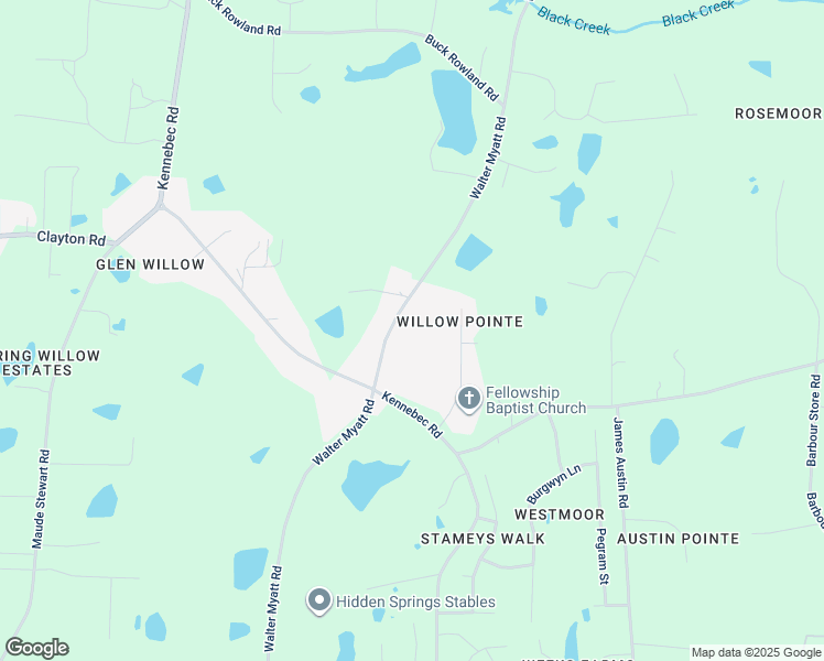 map of restaurants, bars, coffee shops, grocery stores, and more near 9421 Walter Myatt Road in Fuquay-Varina