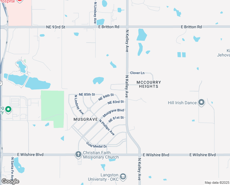 map of restaurants, bars, coffee shops, grocery stores, and more near 941 Northeast 84th Street in Oklahoma City