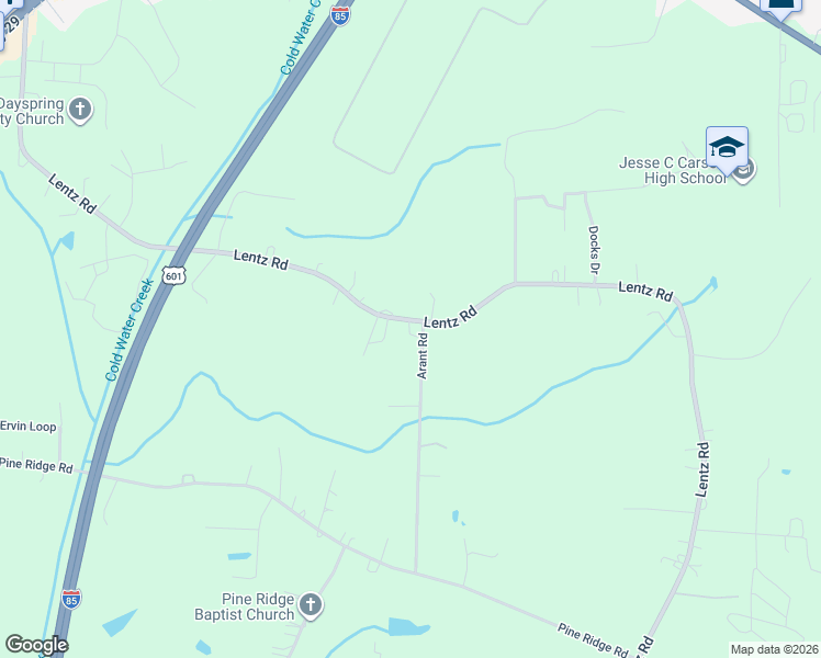 map of restaurants, bars, coffee shops, grocery stores, and more near 1310 Lentz Road in China Grove