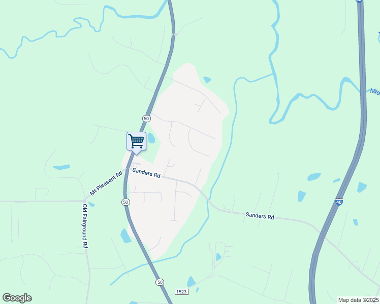 map of restaurants, bars, coffee shops, grocery stores, and more near 84 Dalry Lane in Johnston County