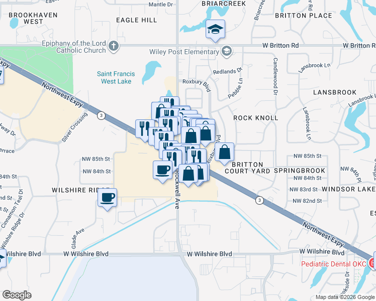 map of restaurants, bars, coffee shops, grocery stores, and more near in Oklahoma City