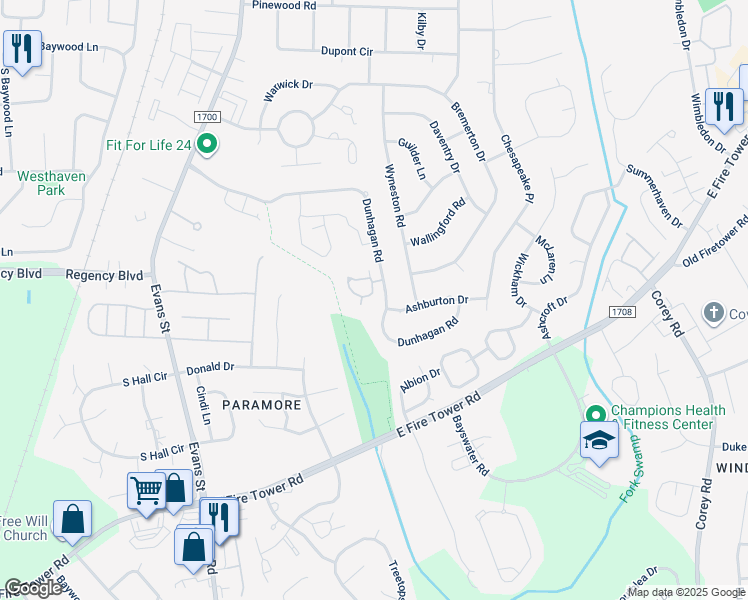 map of restaurants, bars, coffee shops, grocery stores, and more near 448 Forrest Park in Greenville