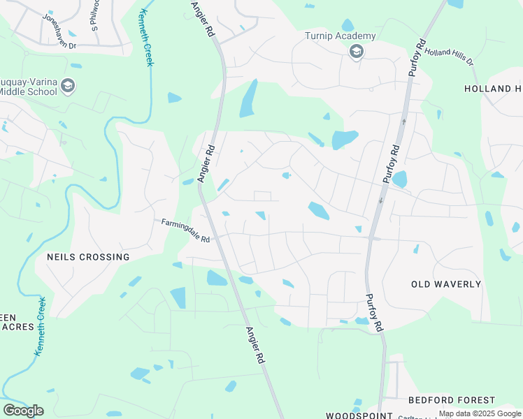 map of restaurants, bars, coffee shops, grocery stores, and more near 1503 Angier Road in Fuquay-Varina