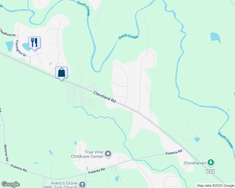map of restaurants, bars, coffee shops, grocery stores, and more near 120 Princess Ann Court in Clayton