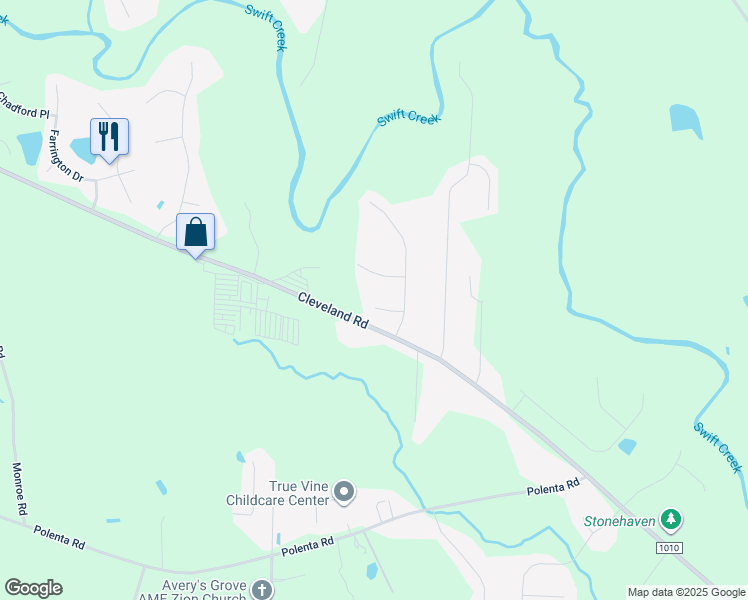 map of restaurants, bars, coffee shops, grocery stores, and more near 120 Princess Ann Court in Clayton