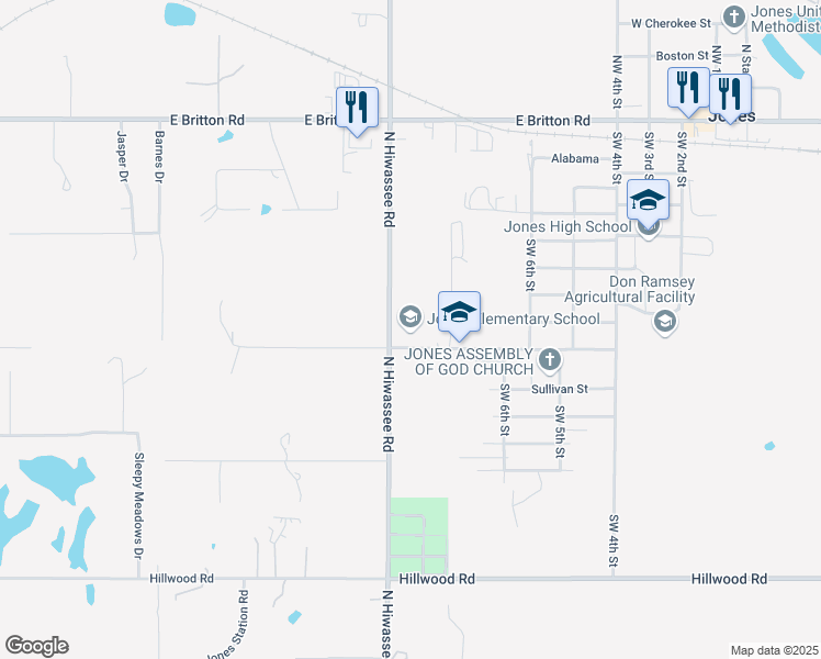 map of restaurants, bars, coffee shops, grocery stores, and more near 13145 Montana in Jones