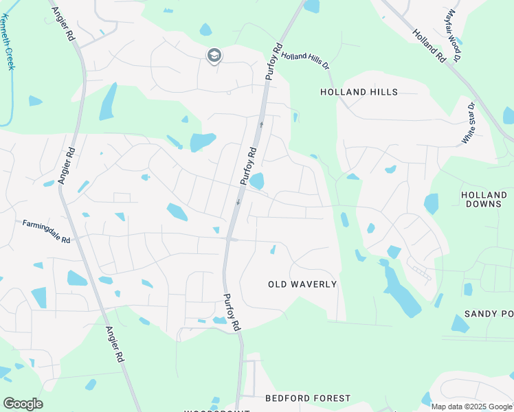map of restaurants, bars, coffee shops, grocery stores, and more near 1605 Garden Park Circle in Fuquay-Varina