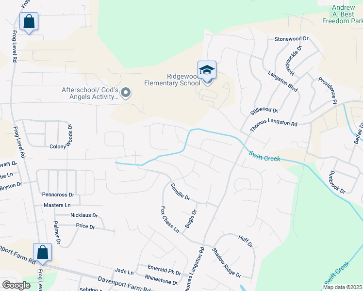 map of restaurants, bars, coffee shops, grocery stores, and more near 3601 Oglethorpe Drive in Winterville