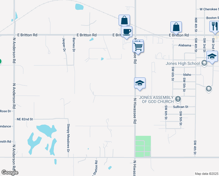 map of restaurants, bars, coffee shops, grocery stores, and more near 2850 Montana in Jones