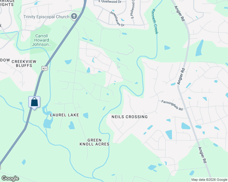 map of restaurants, bars, coffee shops, grocery stores, and more near 431 Forestview Crest Way in Fuquay-Varina