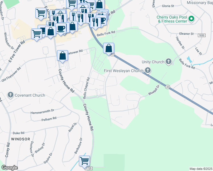 map of restaurants, bars, coffee shops, grocery stores, and more near 4140 Kittrell Farms Drive in Greenville