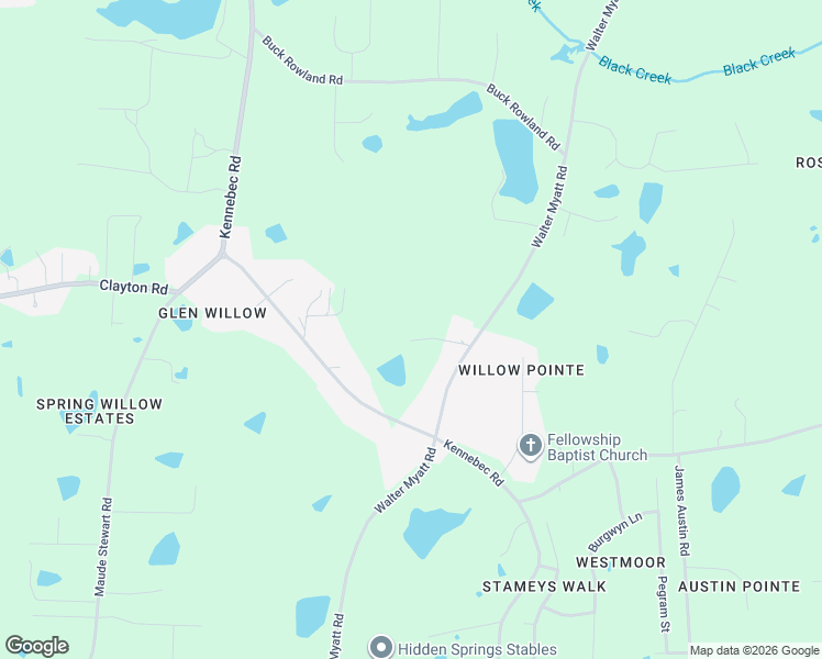 map of restaurants, bars, coffee shops, grocery stores, and more near 9324 Walter Myatt Road in Fuquay-Varina