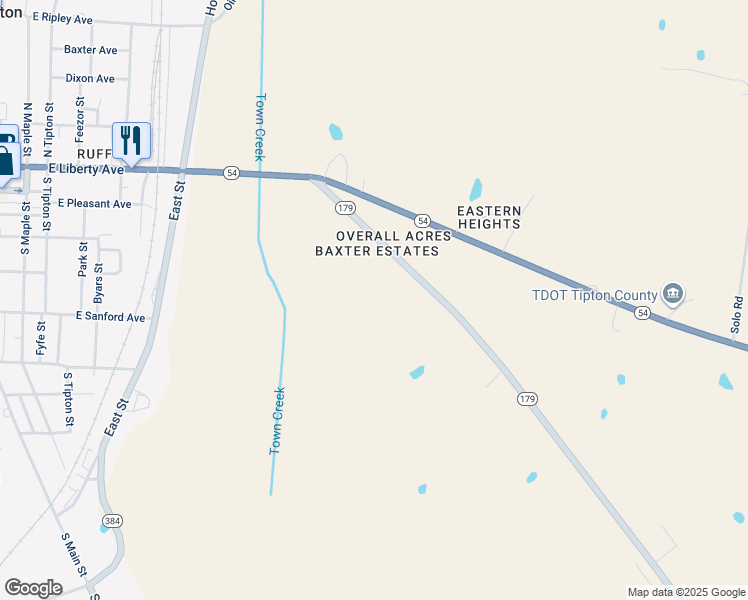 map of restaurants, bars, coffee shops, grocery stores, and more near 265 Tennessee 179 in Covington