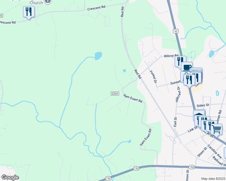 map of restaurants, bars, coffee shops, grocery stores, and more near 574 Cornelius Road in Rockwell