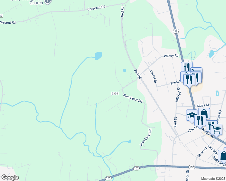 map of restaurants, bars, coffee shops, grocery stores, and more near 574 Cornelius Road in Rockwell