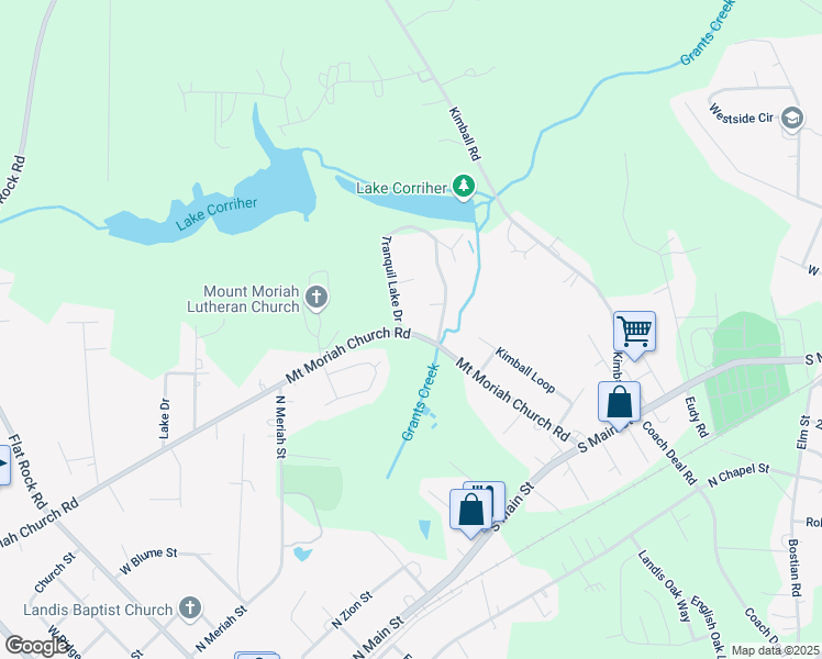 map of restaurants, bars, coffee shops, grocery stores, and more near 515 Branchview Court in China Grove
