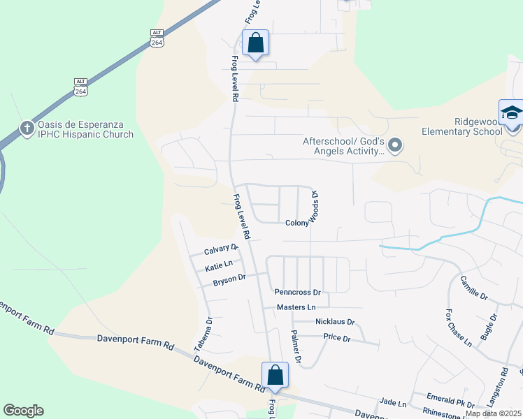 map of restaurants, bars, coffee shops, grocery stores, and more near 1013 Trinity Drive in Greenville