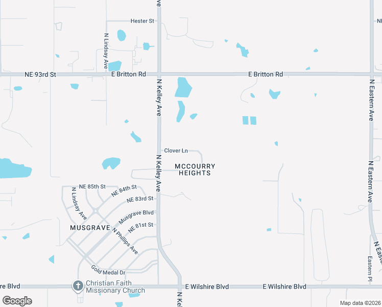 map of restaurants, bars, coffee shops, grocery stores, and more near 1019 Clover Lane in Oklahoma City