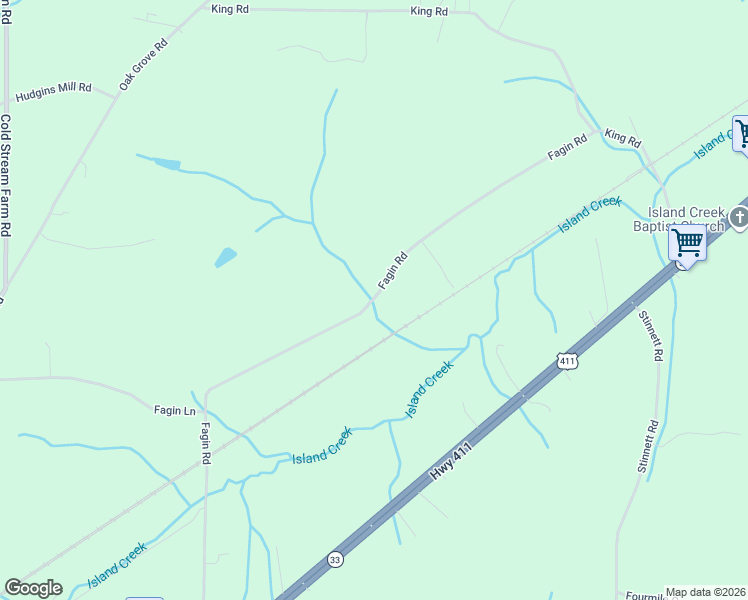 map of restaurants, bars, coffee shops, grocery stores, and more near 270 Fagin Road in Madisonville