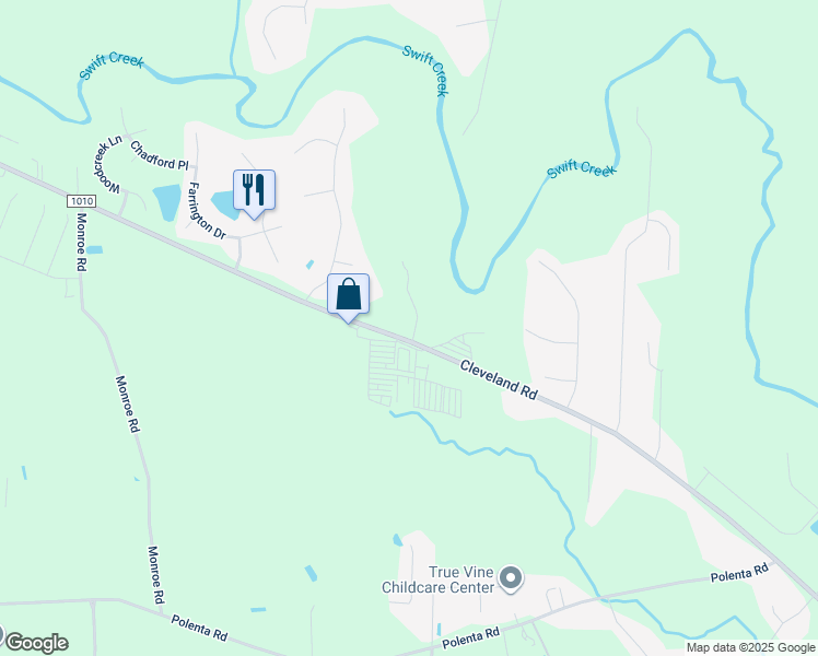 map of restaurants, bars, coffee shops, grocery stores, and more near 6188 Cleveland Road in Clayton