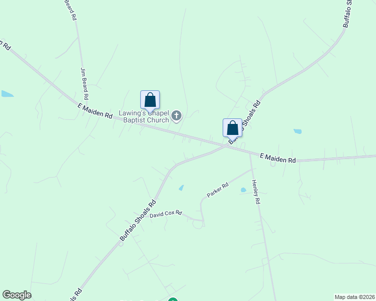 map of restaurants, bars, coffee shops, grocery stores, and more near 4722 Chapel Road in Maiden