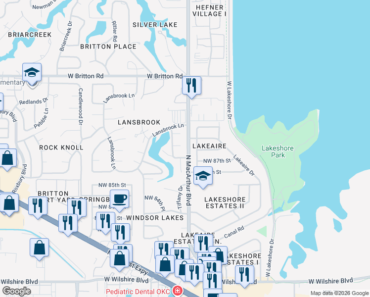 map of restaurants, bars, coffee shops, grocery stores, and more near 5908 Sulgrave Manor in Oklahoma City