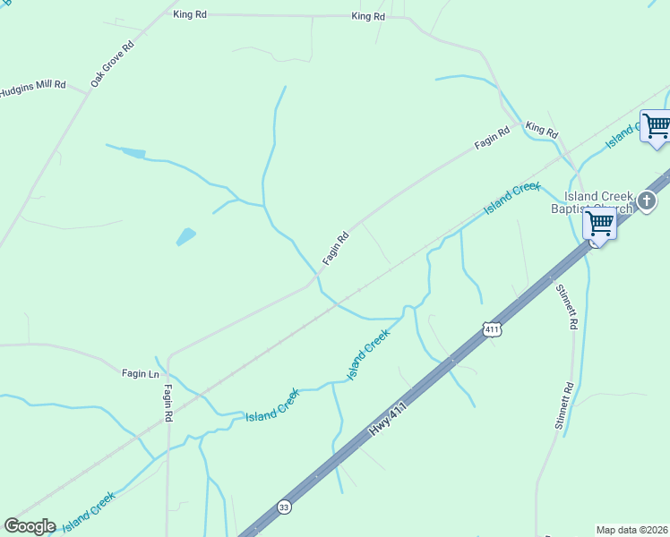 map of restaurants, bars, coffee shops, grocery stores, and more near 270 Fagin Road in Madisonville