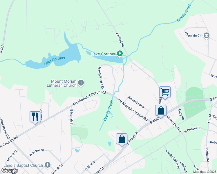map of restaurants, bars, coffee shops, grocery stores, and more near 515 Branchview Ct in China Grove