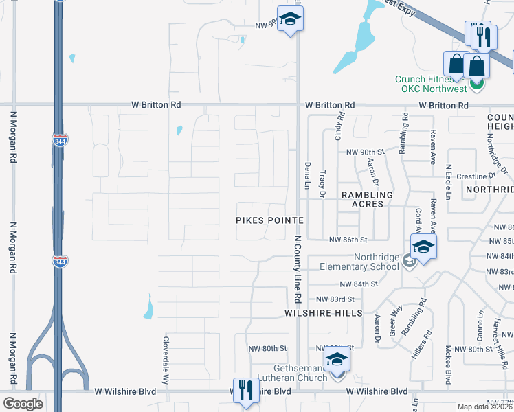 map of restaurants, bars, coffee shops, grocery stores, and more near 8727 Sally Court in Yukon