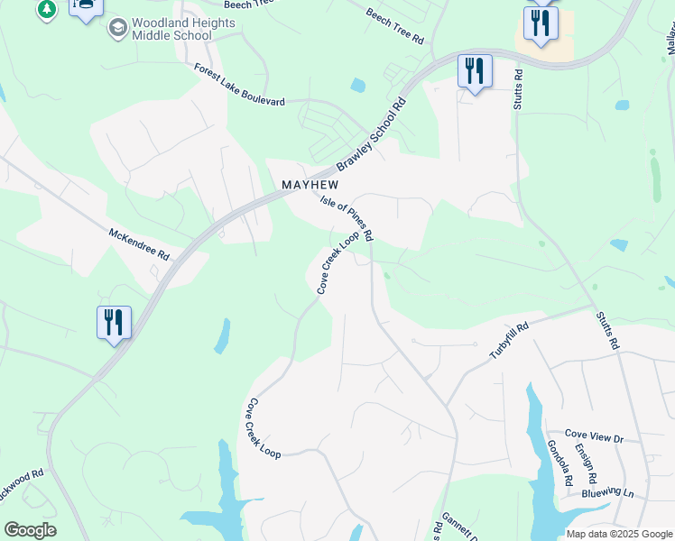 map of restaurants, bars, coffee shops, grocery stores, and more near 394 Cove Creek Loop in Mooresville
