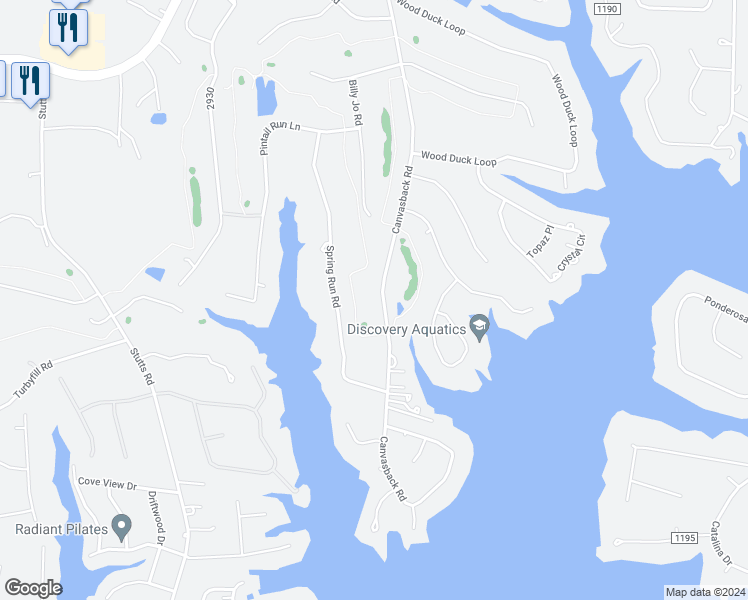 map of restaurants, bars, coffee shops, grocery stores, and more near 356 Canvasback Road in Mooresville