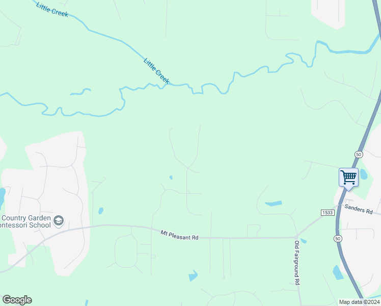 map of restaurants, bars, coffee shops, grocery stores, and more near 235 Steve Ridge in Johnston County