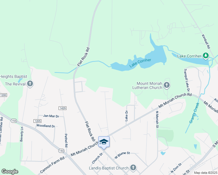 map of restaurants, bars, coffee shops, grocery stores, and more near 1240 Partee Lane in China Grove