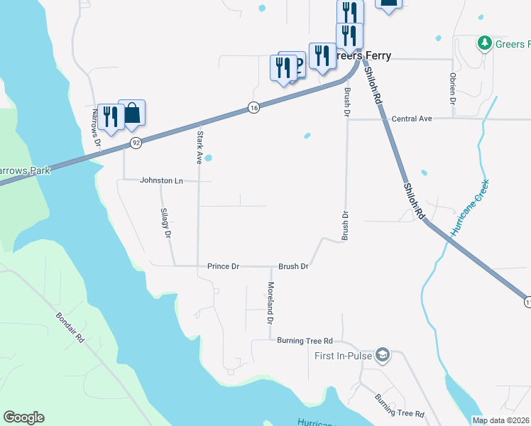 map of restaurants, bars, coffee shops, grocery stores, and more near 50 Decatur Street in Greers Ferry