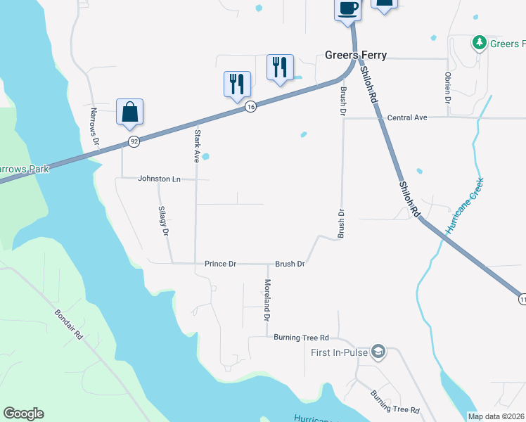 map of restaurants, bars, coffee shops, grocery stores, and more near 50 Decatur Street in Greers Ferry