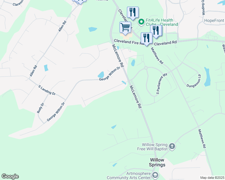 map of restaurants, bars, coffee shops, grocery stores, and more near 177 West Wellesley Drive in Clayton
