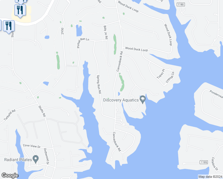 map of restaurants, bars, coffee shops, grocery stores, and more near 356 Canvasback Road in Mooresville