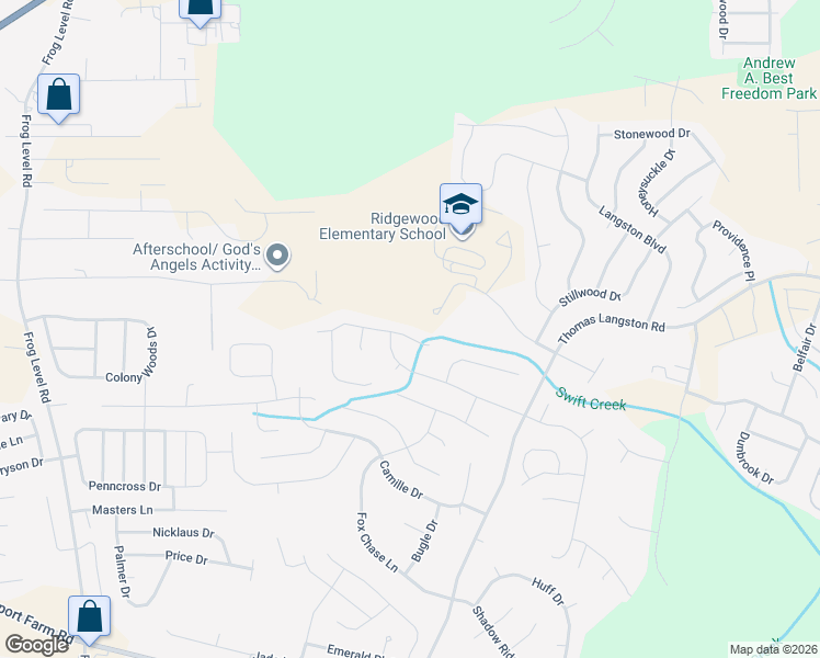 map of restaurants, bars, coffee shops, grocery stores, and more near 3309 Camille Drive in Winterville