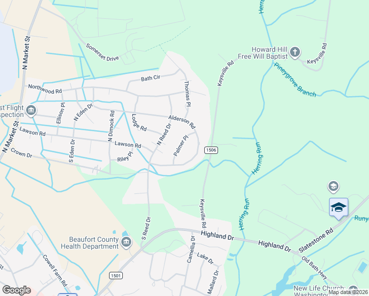 map of restaurants, bars, coffee shops, grocery stores, and more near 109 Palmer Place in Washington