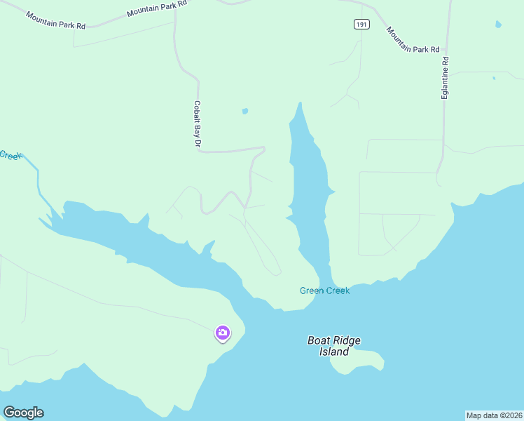 map of restaurants, bars, coffee shops, grocery stores, and more near 184 Green Creek Trail in Fairfield Bay
