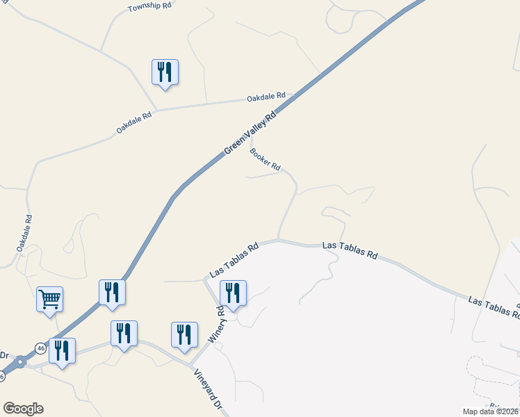 map of restaurants, bars, coffee shops, grocery stores, and more near 110 Booker Road in Templeton