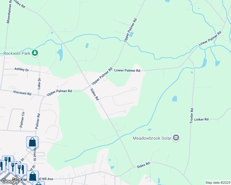 map of restaurants, bars, coffee shops, grocery stores, and more near 108 Cardinal Drive in Rockwell
